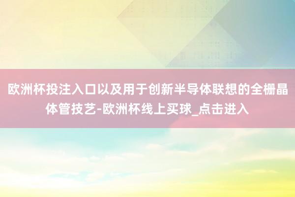 欧洲杯投注入口以及用于创新半导体联想的全栅晶体管技艺-欧洲杯线上买球_点击进入