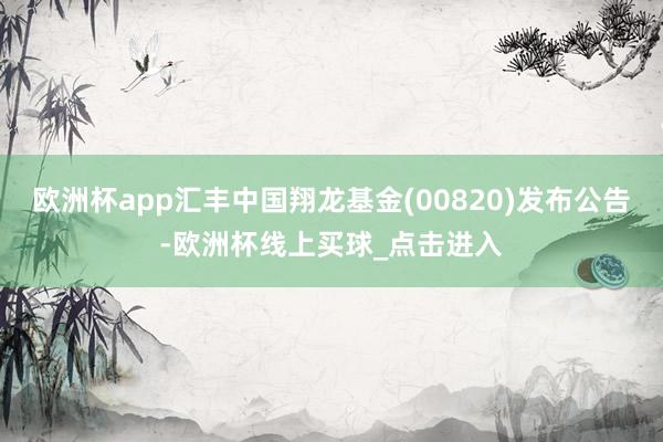 欧洲杯app汇丰中国翔龙基金(00820)发布公告-欧洲杯线上买球_点击进入