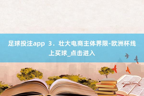 足球投注app  　　3．壮大电商主体界限-欧洲杯线上买球_点击进入