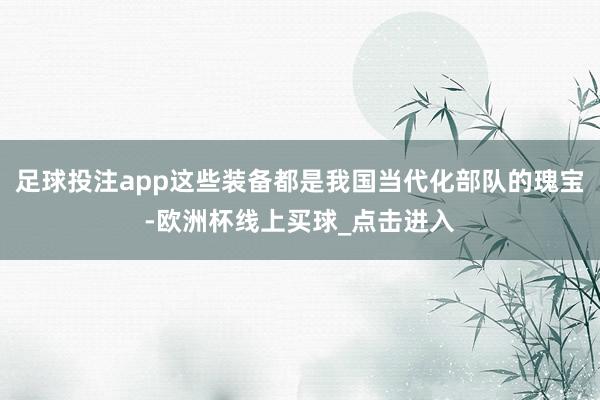 足球投注app这些装备都是我国当代化部队的瑰宝-欧洲杯线上买球_点击进入