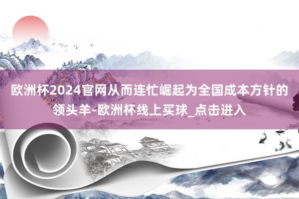 欧洲杯2024官网从而连忙崛起为全国成本方针的领头羊-欧洲杯线上买球_点击进入