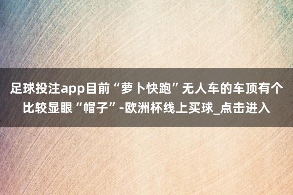 足球投注app目前“萝卜快跑”无人车的车顶有个比较显眼“帽子”-欧洲杯线上买球_点击进入